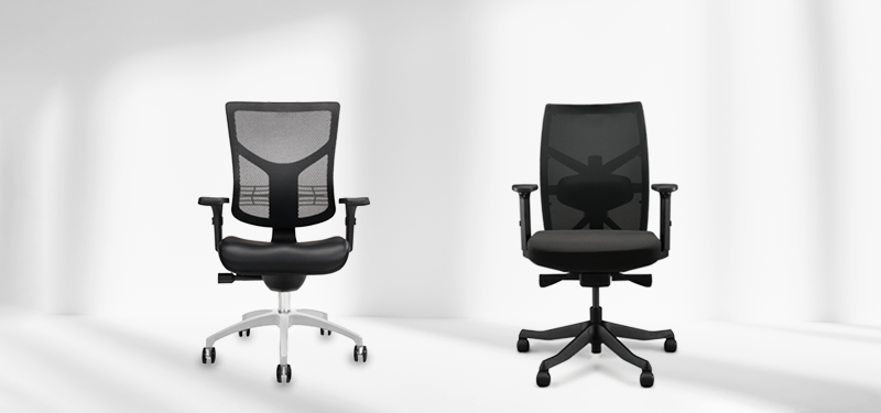 J3 and Facet ergonomic chairs for targeted upper back and neck support