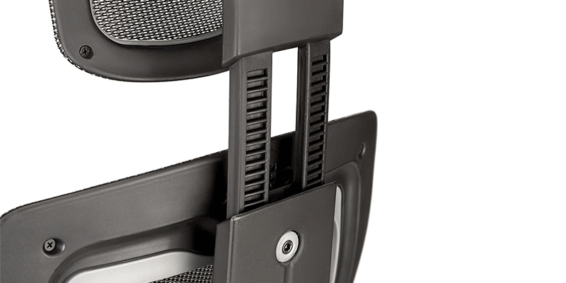 UPLIFT Desk ergonomic chair headrest, seen from the rear, with a design for adjustable head and neck support.